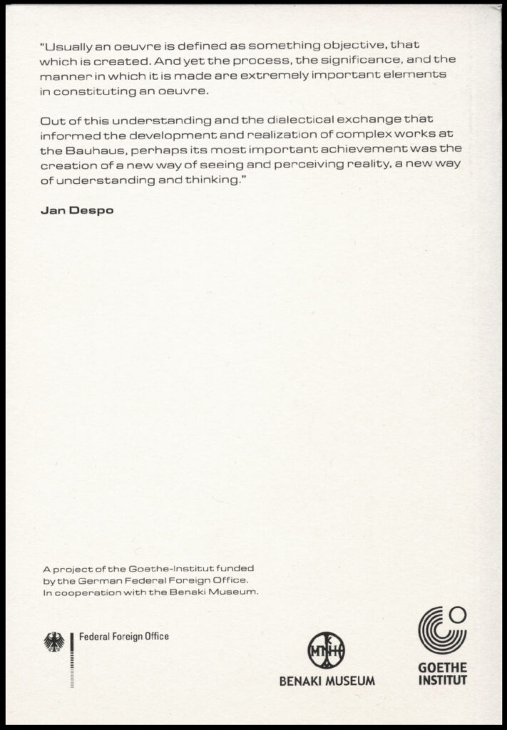 Three texts on the Bauhaus, Back cover
